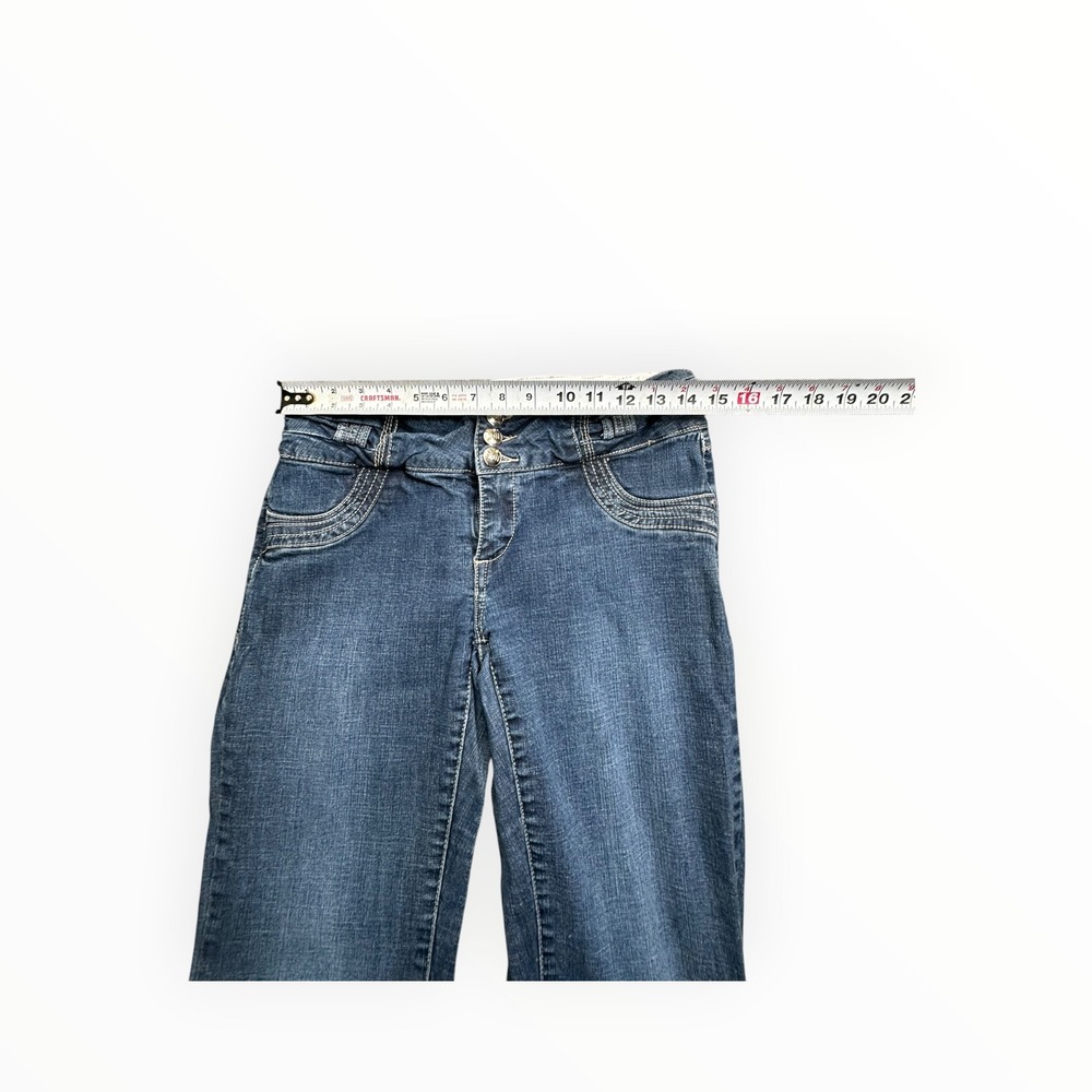 I&M Jeans Denim Womens 11 Blue Low Rise Bootcut Triple Button Y2K IM23125 - Picture 6 of 14